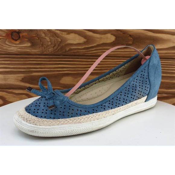 Alexis Leroy Women Sz 39 M Blue Wedge‎ Synthetic Shoes - Picture 1 of 8